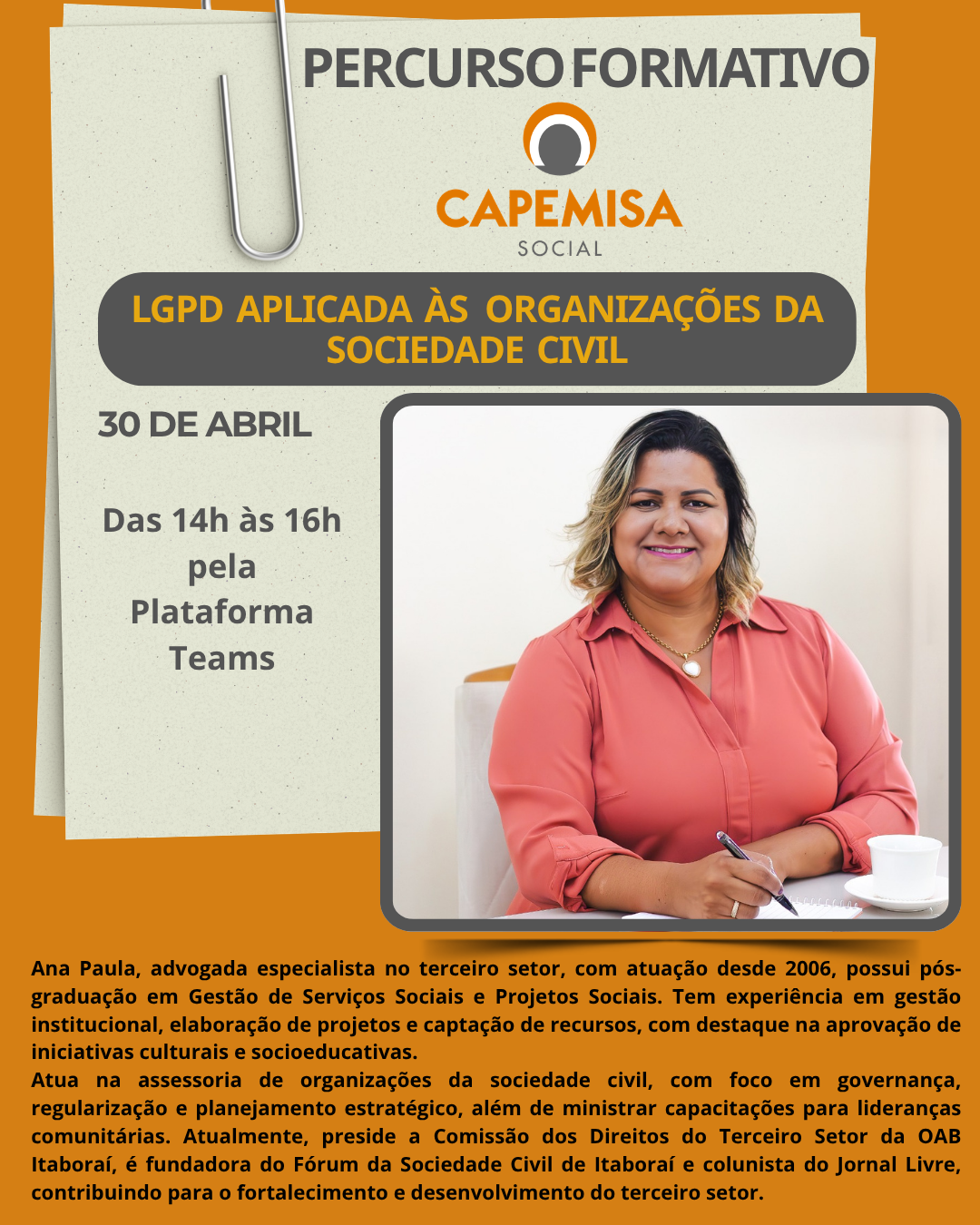 Percurso Formativo “LGPD Aplicada às Organizações da Sociedade Civil”